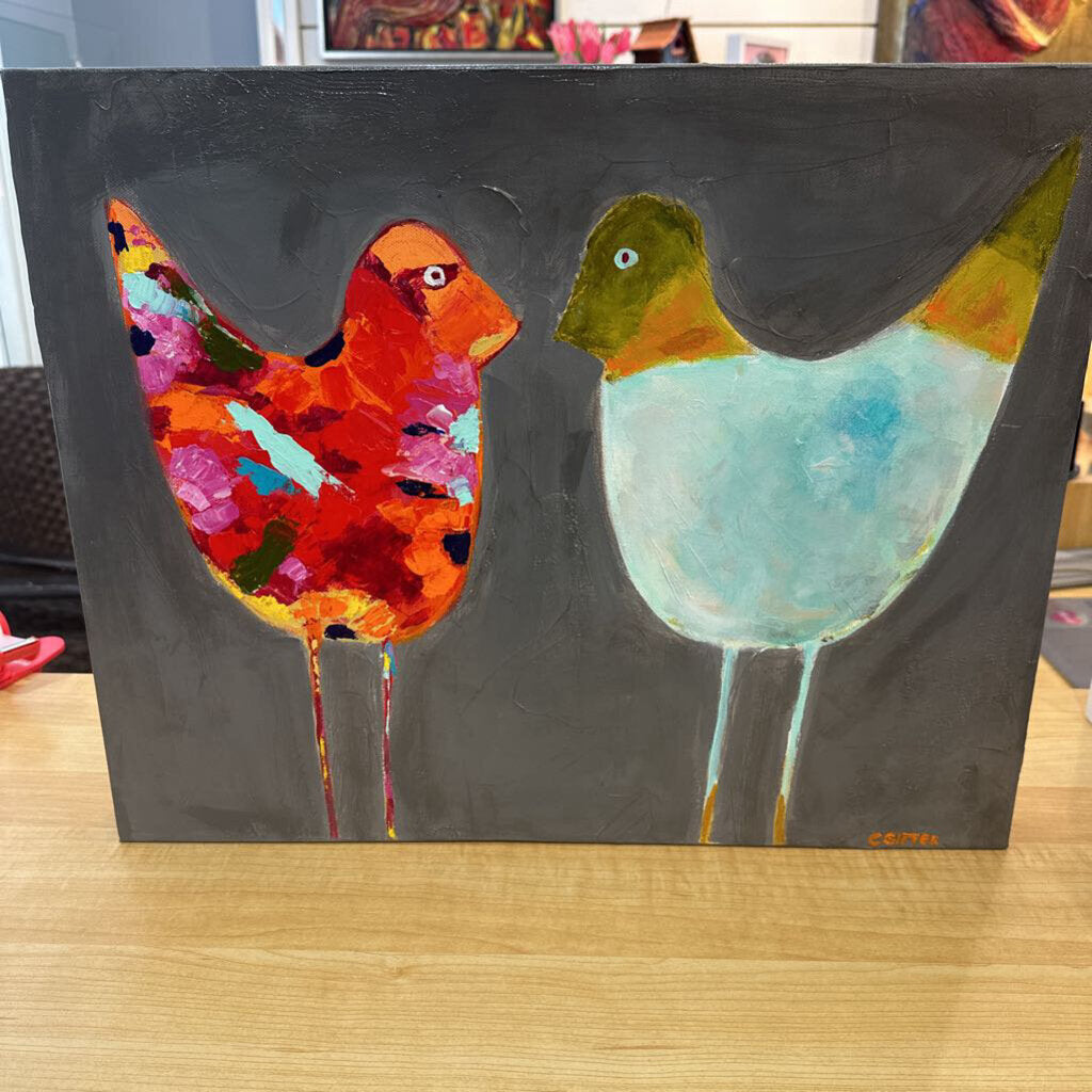 Pair of Birds Painting - Al and Marie