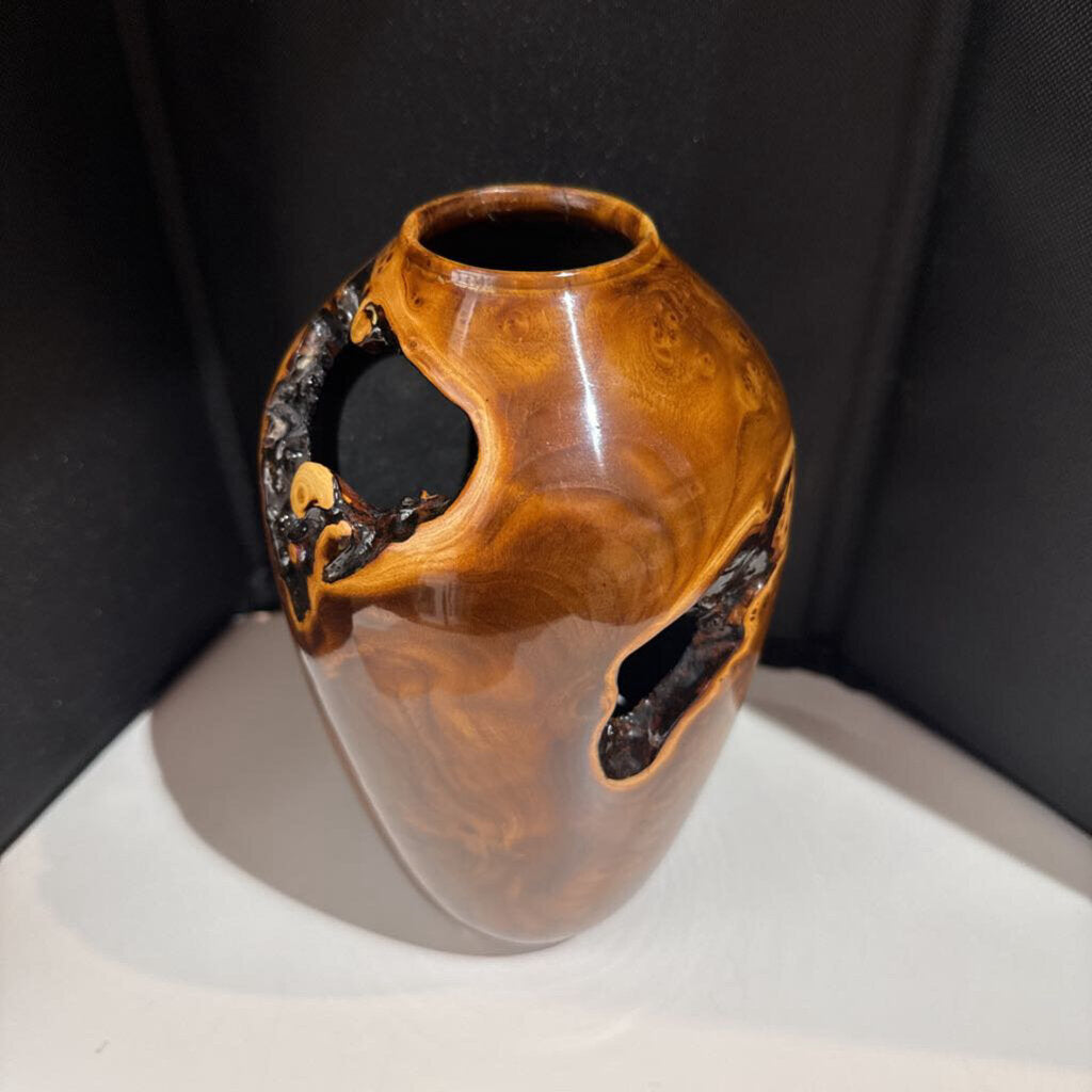 Russian Olive Tree Wooden Burl Vase