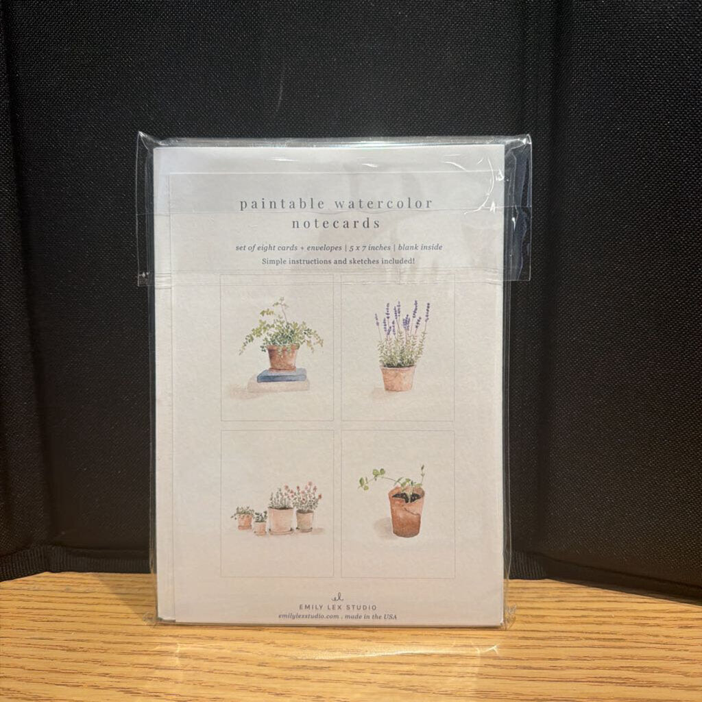 Potted Plants Watercolor Notecard Set