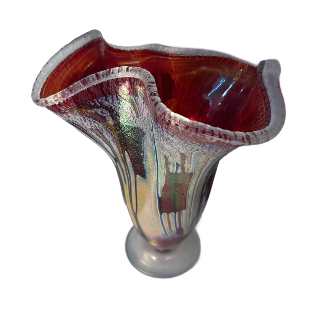 Fluted Ruby Vase