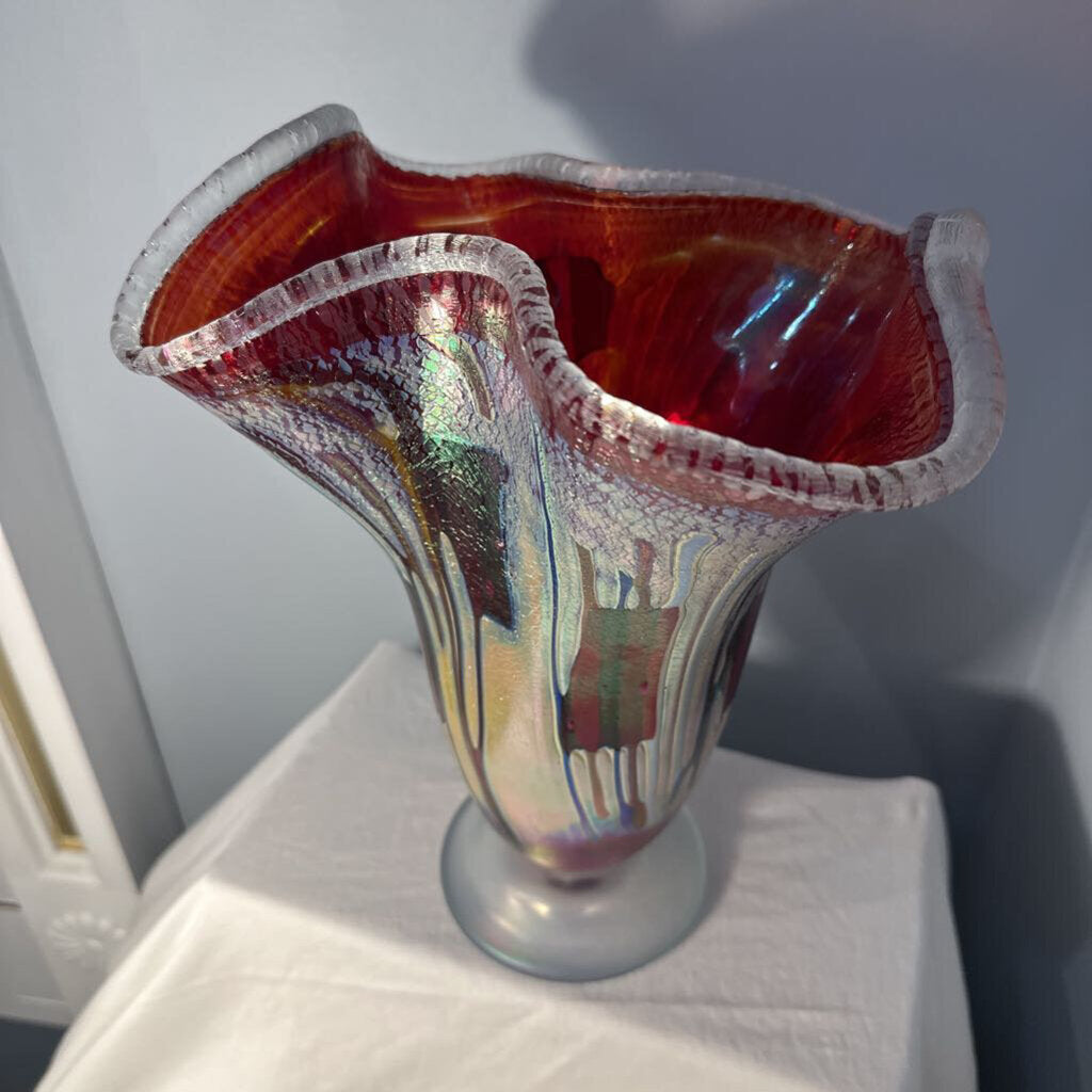 Fluted Ruby Vase