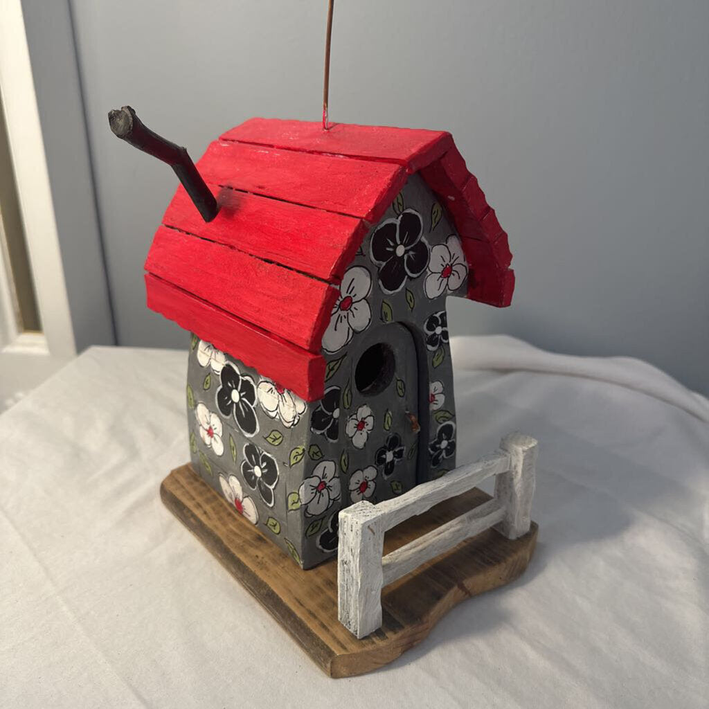 Wood Painted Bird House