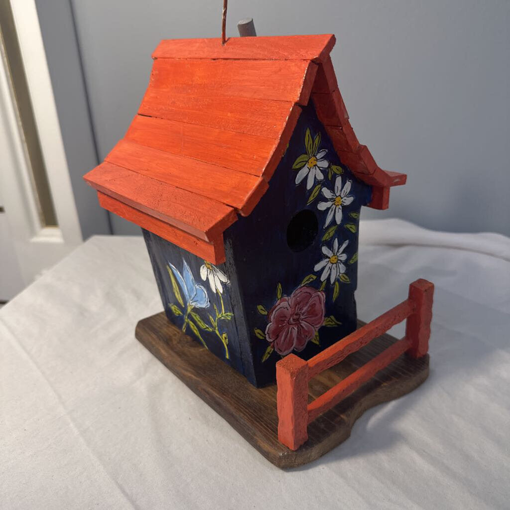 Wood Painted Bird House