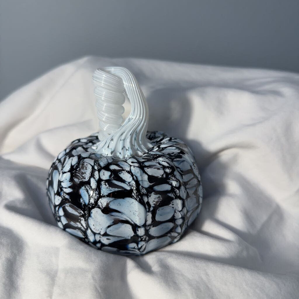 Glass Pumpkin - Black & White