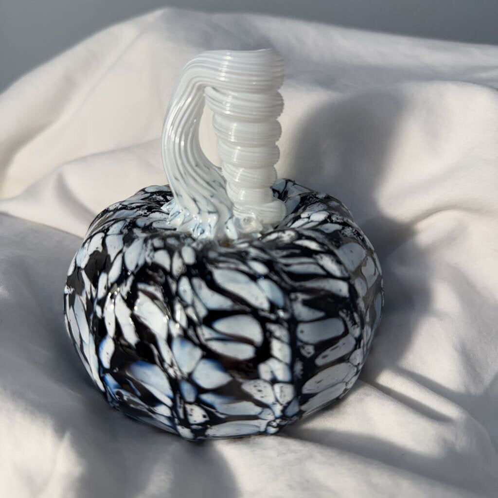 Glass Pumpkin - Black & White