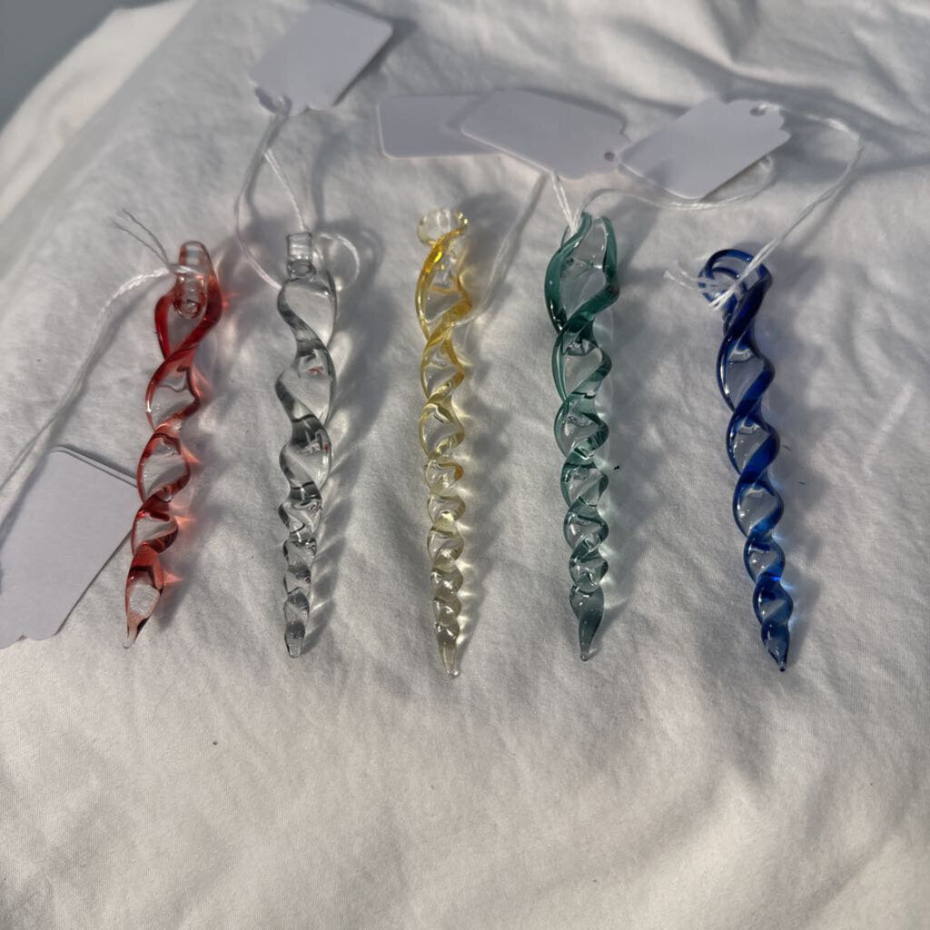 Striped Icicle Ornament