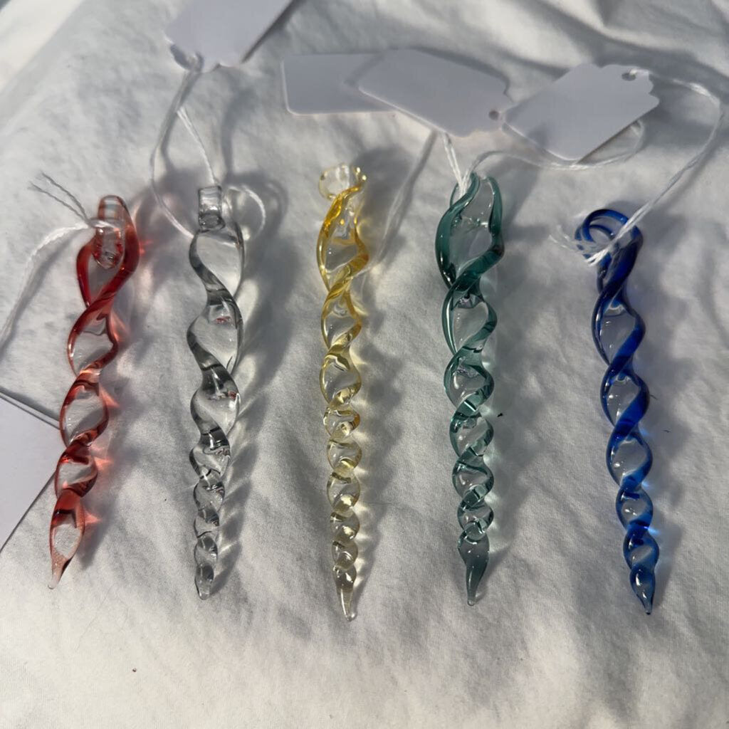 Striped Icicle Ornament