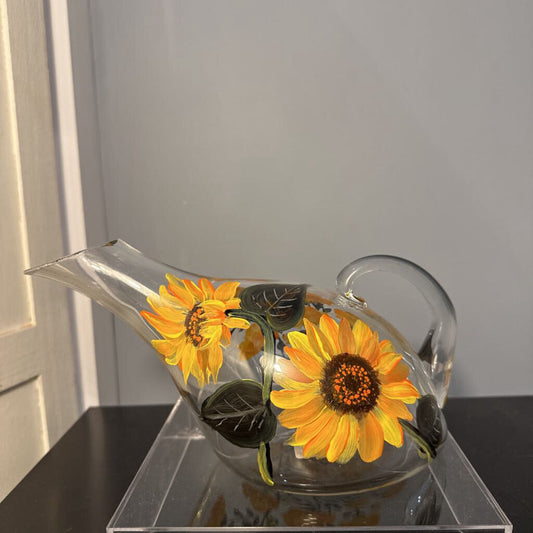 Hand painted sunflower vase