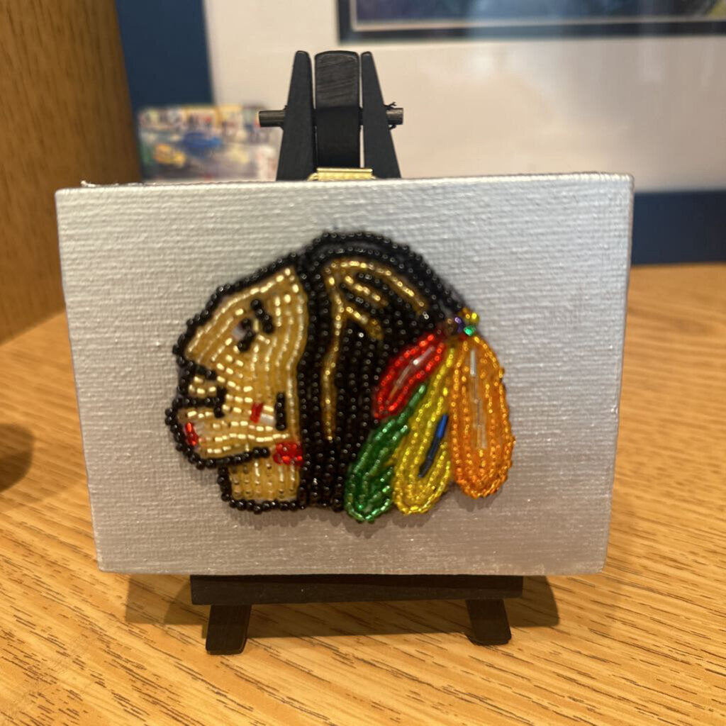 Beaded Blackhawks Emblem