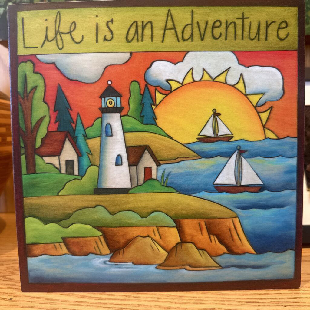 life is an adventure plaque