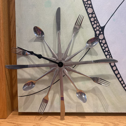 Stainless Steel Silverware Clock