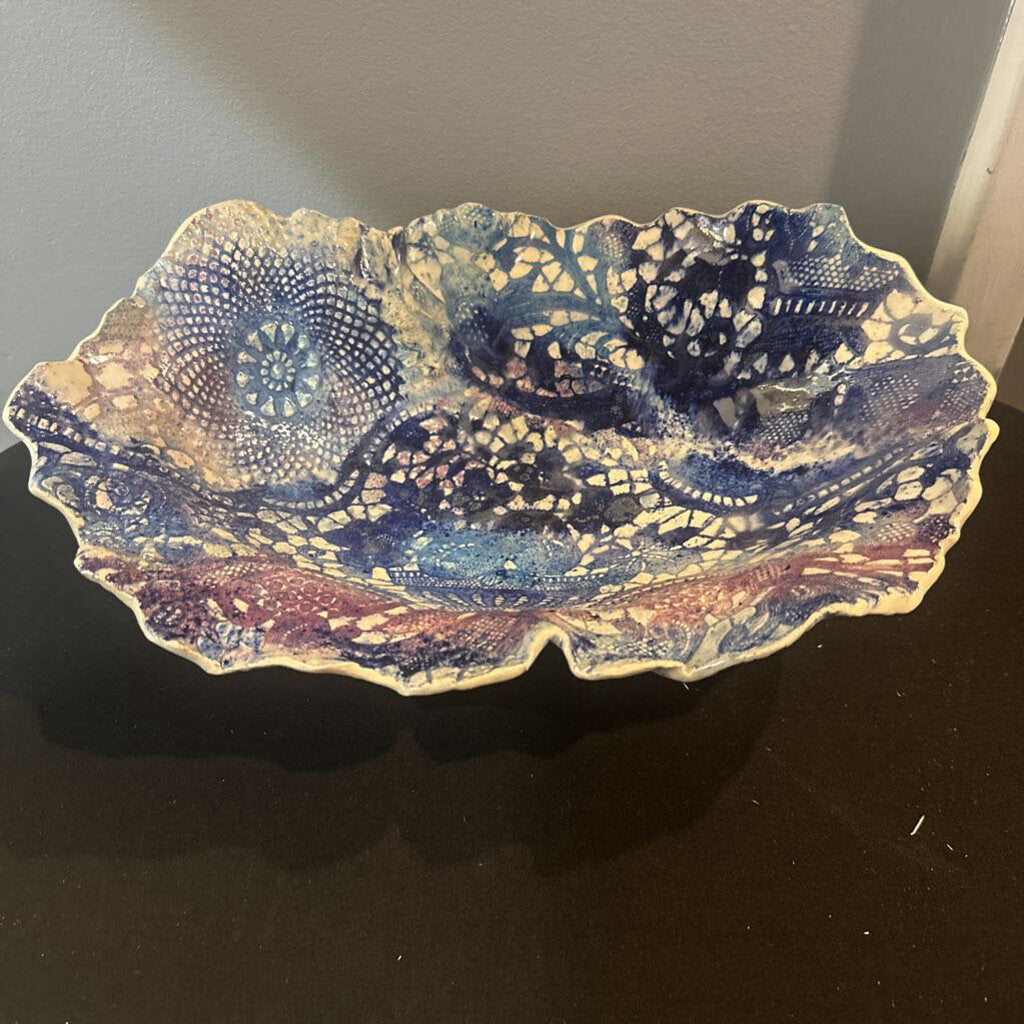 blue and purple platter