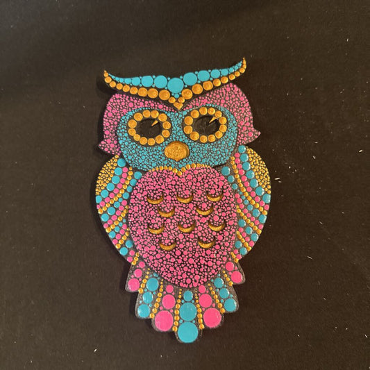 dot mandala owl small