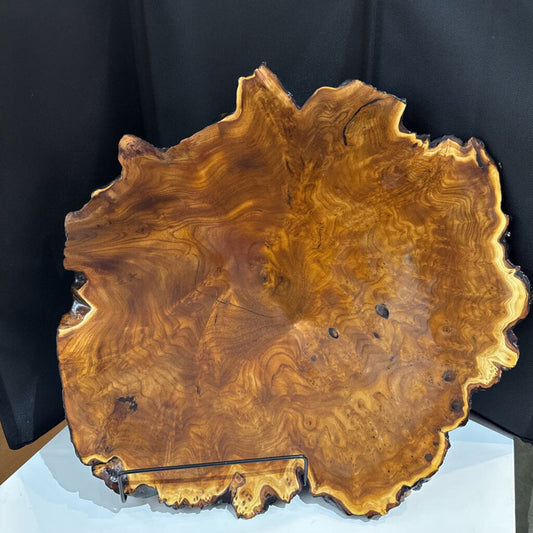 Russian Olive Tree Wooden Burl Platter