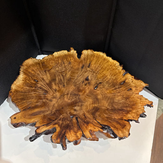 Russian Olive Tree Wooden Burl Platter Small