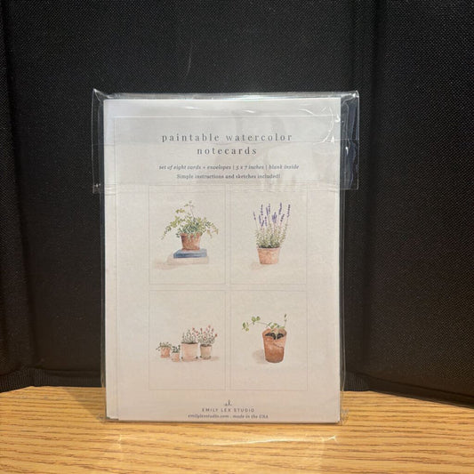 Potted Plants Watercolor Notecard Set