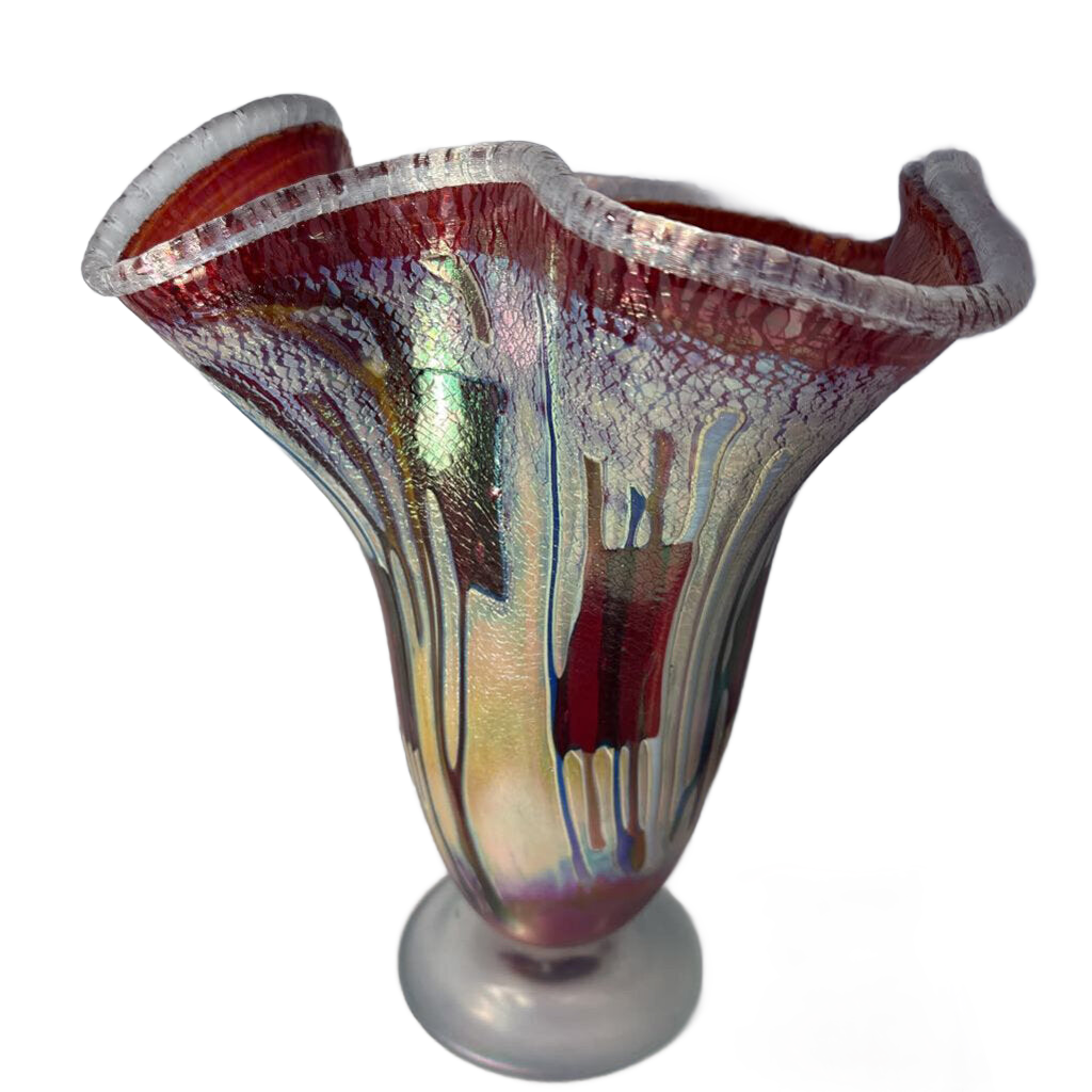 Fluted Ruby Vase