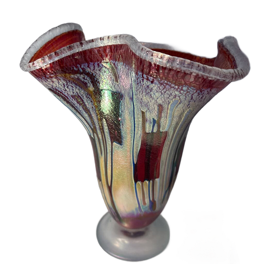 Fluted Ruby Vase