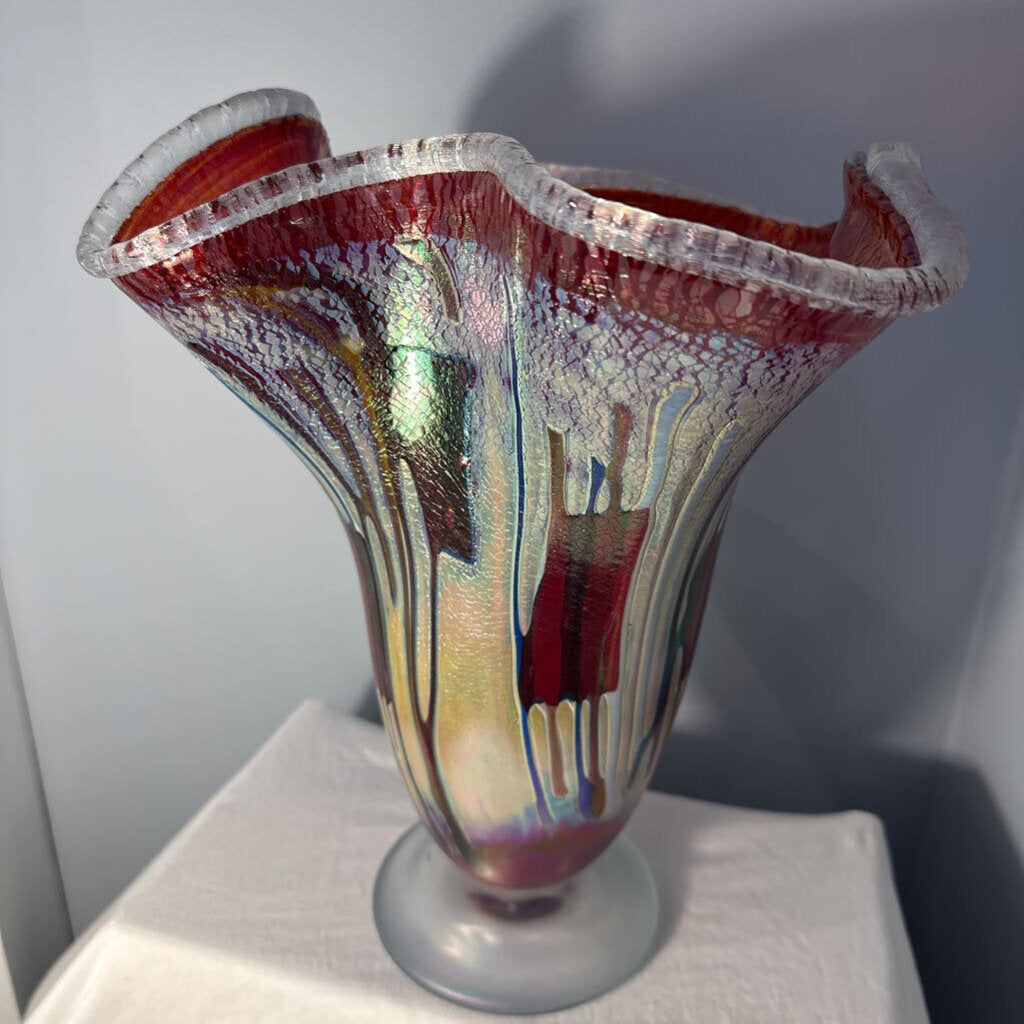 Fluted Ruby Vase
